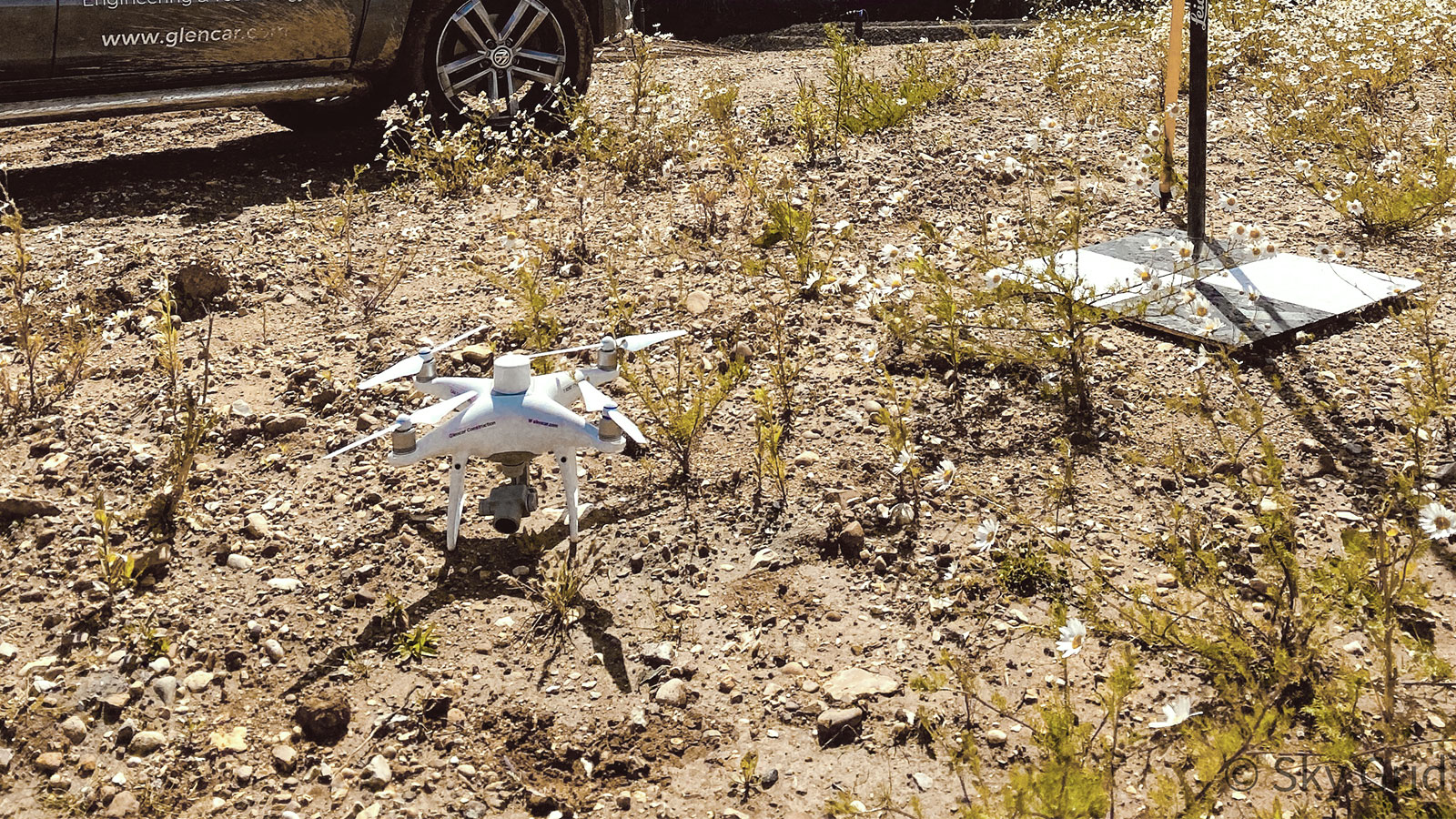drone ready to launch for site surveying